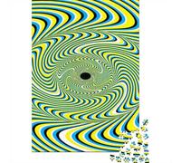 Jigsaw Puzzle 1000 Pieces Optical Illusion-Psychedelic Swirl Design Puzzles 38x26cm/1000pcs Gift For Kids Stress Reliever Family Game DIY Cardboard