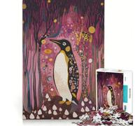 Jigsaw Puzzle 1000 Pieces Original Penguin in A Dreamy Forest Practical Game Difficult Hard Unique Gifts for Birthday And Christmas 38x52cm