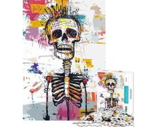 Jigsaw Puzzle 1000 Pieces Original Skull Skeleton Art Jigsaws for Adults Relax Games Analysis And Logic Deal As Gifts for The Whole Family (Size 38x52cm)