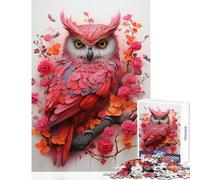 Jigsaw Puzzle 1000 Pieces Owl in Silent Flight Home Decoration Toys Great Gift Educational Games with Matching Poster And Trivia Sheet Size 50x75cm