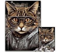 Jigsaw Puzzle 1000 Pieces Painting Fashion Cat Style Wooden Jigsaw Puzzles for Adults Perfect for Birthday ChristmasHalloween Gifts 1000 PCS(75x50cm)