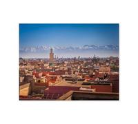 Jigsaw Puzzle 1000 Pieces，Panoramic view of Marrakech and the snow-capped Atlas Mountains, Morocco，wooden Children Toys Decompression Game（75x50cm）-M78