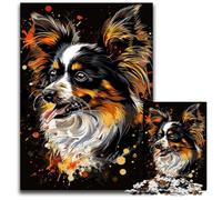 Jigsaw Puzzle 1000 Pieces Papillon Dog Art Puzzles for Adults Perfect for Family Fun on Christmas, Thanksgiving, Birthdays & Easter 50x75CM/19.68x29.52inch