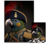 Jigsaw Puzzle 1000 Pieces Parrot in Military Uniform Difficult Puzzles for Adults Challenging Brain Teaser for Teenagers, Family Game Night Fun 26X38CM/10.23x14.96inch