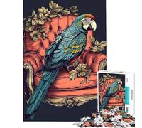 Jigsaw Puzzle 1000 Pieces Parrot Red Couch Vintage Jigsaws for Adults Relax Games Analysis And Logic Deal As Gifts for The Whole Family (Size 50x75cm)