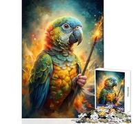 Jigsaw Puzzle 1000 Pieces Parrot Wizard with Magic Wand Adult Jigsaw Puzzles Difficult Challenge Wishlist with Santa Claus Gifts for Friends And Family (50x75cm)