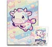 Jigsaw Puzzle 1000 Pieces Pastel Rainbow Cow's Cute Kawaii Sky Dream Toys Educational Games Analysis And Logic Secret Santa Gifts Size 38x52cm