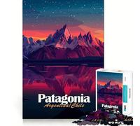 Jigsaw Puzzle 1000 Pieces Patagonia Landscape at Sunset Precise Cut Art Cognitive Fun Play Leisure Time Fun Xmas Scene Art (38x52cm)