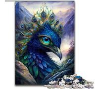 Jigsaw Puzzle 1000 Pieces Peacock Mythical Land Wooden Jigsaw Puzzles for Adults size 50x75cm Birthday Gift Idea, Challenging Brain Teaser Game