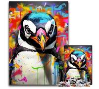 Jigsaw Puzzle 1000 Pieces Penguin Graffiti Impossible Jigsaw Puzzles for Adults Perfect for Halloween, Christmas, Birthday Gift 50x75CM/19.68x29.52inch
