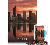 Jigsaw Puzzle 1000 Pieces Perth Australia Precise Cut Art Cognitive Fun Play Leisure Time Fun Xmas Scene Art (38x52cm)