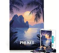 Jigsaw Puzzle 1000 Pieces Phuket Thailand Tropical Island Sunset Accurate Joint Fun Mind Exercise Toy Peace Time Play Christmas Art Piece (38x26cm)