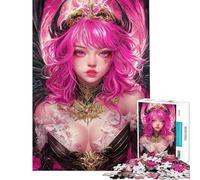 Jigsaw Puzzle 1000 Pieces Pink-Haired Fantasy Queen Anime Jigsaw Puzzles for Adults Hand Speed Race Difficult And Challenge for Is Ideal As A Gifts (Size 50x75cm)