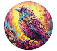 Jigsaw Puzzle 1000 Pieces Pink Sparrow Round Paper Jigsaw Puzzles Challenging Brain Teaser for Teenagers,Family Game Night Fun (67.5x67.5cm)