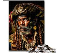 Jigsaw Puzzle 1000 Pieces Pirate Captain Made of Wood, Unique DIY Home Decor Gift Idea 50x75cm for Teenager & Families, Perfect DIY Decor & Brain-Teasing Challenge
