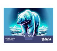 Jigsaw Puzzle 1000 Pieces Polar Bear Art Print Adult Jigsaw Puzzle Brain Teaser Game Staycation Kill Time Deal As Gifts for The Whole Family 52x38cm/1000pcs