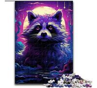 Jigsaw Puzzle 1000 Pieces Psychedelic Animal Raccoon Jigsaw Puzzles for Adults 1000 for Birthdays, Christmas, Halloween, Thanksgiving, Easter (Szie 26x38cm)
