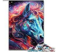 Jigsaw Puzzle 1000 Pieces Psychedelic Colored Horses Jigsaw Puzzles Made of wood, for Birthdays, Christmas, Halloween, Thanksgiving, Easter 1000pcs(50x75cm)