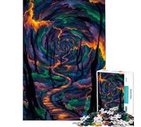 Jigsaw Puzzle 1000 Pieces Psychedelic Forest Path Jigsaws for Adults Relax Games Analysis And Logic Deal As Gifts for The Whole Family (Size 38x26cm)