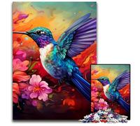 Jigsaw Puzzle 1000 Pieces Psychedelic Hummingbird Jigsaw Puzzles Relax & Challenge, Colorful Home Decor Art, for Friends 50x75CM/19.68x29.52inch