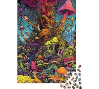 Jigsaw Puzzle 1000 Pieces Psychedelic Mushroom Forest Puzzles 52x38cm/1000pcs Toy for Adults And Kids Challenging Creative Educational Games DIY Cardboard