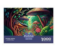 Jigsaw Puzzle 1000 Pieces Psychedelic Mushroom Forest Square Puzzles for Adults And Wooden Puzzles Home Decoration Puzzle Toys 1000pcs (75x50cm)