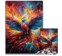 Jigsaw Puzzle 1000 Pieces Psychedelic Phoenix Bird Wooden Puzzles Challenging Brain Teaser for Teenagers, Family Game Night Fun 50x75CM/19.68x29.52inch