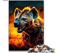 Jigsaw Puzzle 1000 Pieces Psychedelic The Hyena Made of Wood, for Parents, Lovers, Friends - Age 14+ 50x75cm Birthday Gift Idea, Challenging Brain Teaser Game
