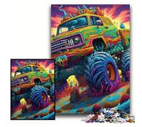 Jigsaw Puzzle 1000 Pieces Psychedelic Truck Jigsaws 1000 Pieces for Adults Family Interactive Game, DIY Home Decor Brain Challenge Gift Size 50x75cm