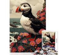 Jigsaw Puzzle 1000 Pieces Puffin on A Cliffside Toy Wall Decor Gift For Birthdays for Educational Game Train Your Brain And Hands Size 38x26cm
