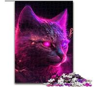 Jigsaw Puzzle 1000 Pieces Punk Human Cat Made of Wood, Unique DIY Home Decor Gift Idea 50x75cm for Teenager & Families, Perfect DIY Decor & Brain-Teasing Challenge