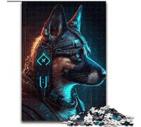 Jigsaw Puzzle 1000 Pieces Punk Human Dogs Made of Wood, Interactive Family Game, Suitable for Ages 14+ 50x75cm Brain Teaser Game for Teenagers, Perfect