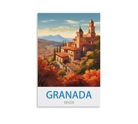 Jigsaw Puzzle 1000 Pieces Puzzles for Adults Granada Spain Challenging Puzzles Hard Puzzle for Family Decorations 26x38cm