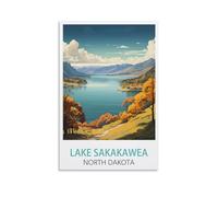Jigsaw Puzzle 1000 Pieces Puzzles for Adults，Lake Sakakawea North Dakota Posters Challenging Puzzles Hard Puzzle for Family Decorations 52x38cm