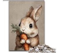 Jigsaw Puzzle 1000 Pieces Rabbit Eating Carrot Impossible Jigsaw Puzzles for Adults 26X38CM Ideal for Lover, Perfect Christmas, New Year, Valentine's Gift