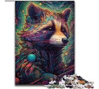 Jigsaw Puzzle 1000 Pieces Raccoon Made of Wood, Idea, Humorous Artwork, Detailed Artwork 50x75cm for Birthday Holiday Christmas