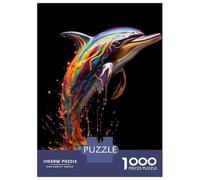 Jigsaw Puzzle 1000 Pieces Rainbow Dolphin Jigsaws for Adults Brain Teaser Game Improve Memory Deal As Gifts for The Whole Family 38x26cm/1000pcs