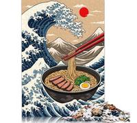Jigsaw Puzzle 1000 Pieces Ramen Great Wave Square Puzzles for Adults And Wooden Puzzles Home Decoration Puzzle Toys 1000pcs (75x50cm)