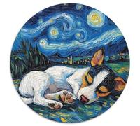 Jigsaw Puzzle 1000 Pieces Rat Terrier Starry Sky Jigsaw Puzzles for Adults Brain Challenge Game for Teenagers & Family Interaction 1000pcs (67.5x67.5cm)