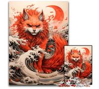 Jigsaw Puzzle 1000 Pieces Red Cat Wooden Puzzles Challenging Brain Teaser Family Activity Home Decor 1000 PCS(75x50cm)