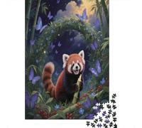 Jigsaw Puzzle 1000 Pieces Red Panda Night Garden Jigsaw 38x26cm/1000pcs Gift For Kids Challenging Creative Educational Games DIY Cardboard