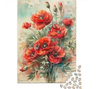 Jigsaw Puzzle 1000 Pieces Red Poppies Bouquet Jigsaw 52x38cm/1000pcs Gift For Kids Stress Reliever Educational Games DIY Cardboard