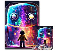 Jigsaw Puzzle 1000 Pieces Robotic Dreams Wooden Jigsaw Puzzles for Adults Interactive Family Game, DIY Home Decor, Brain Teaser Gift 50x75CM/19.68x29.52inch
