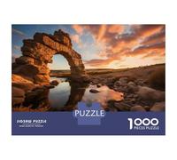 Jigsaw Puzzle 1000 Pieces Rock Arch Sunset Reflections Adult Jigsaw Puzzle Brain Teaser Game Staycation Kill Time Deal As Gifts for The Whole Family 38x26cm/1000pcs