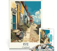 Jigsaw Puzzle 1000 Pieces Rye, East Sussex Art, Educational Games, Decompressing Intellectual, Suitable for Desktop Decoration 50x75cm