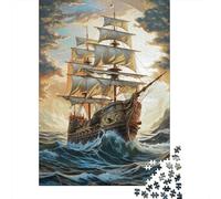 Jigsaw Puzzle 1000 Pieces Sailboat in Storm Puzzles 52x38cm/1000pcs Gift For Kids Challenging Creative Family Game DIY Cardboard