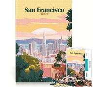 Jigsaw Puzzle 1000 Pieces San Francisco Skyline Precise Cut Art Cognitive Fun Play Leisure Time Fun Xmas Scene Art (38x52cm)