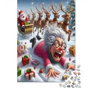 Jigsaw Puzzle 1000 Pieces Santa Sleigh Crash Jigsaw 52x38cm/1000pcs Toy for Adults And Kids Challenging Creative Family Game DIY Cardboard