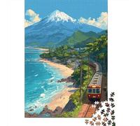 Jigsaw Puzzle 1000 Pieces Scenic Train Journey Puzzles 52x38cm/1000pcs Toy for Adults And Kids Challenging Creative Family Game DIY Cardboard