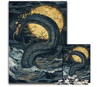Jigsaw Puzzle 1000 Pieces Sea Serpent Under Moon Jigsaw Puzzles Brain Challenge Game for Teenagers Family Interaction 1000 PCS(38x26cm)
